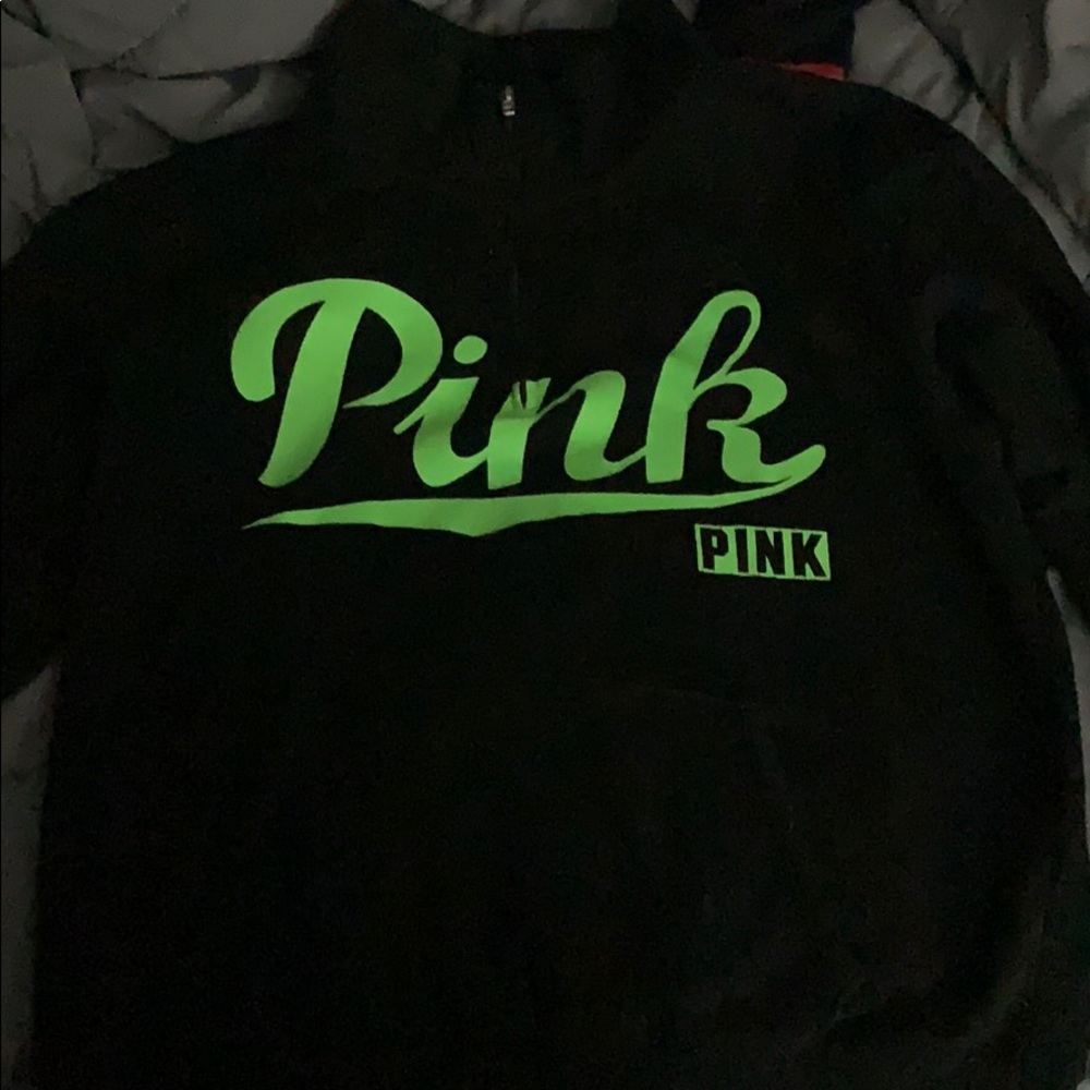 half zip vs pink sweatshirt